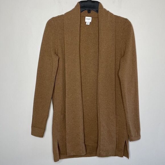 J CREW Sweater Blazer Womens XS Camel Brown Chelsea Cotton BA866 - Picture 1 of 8